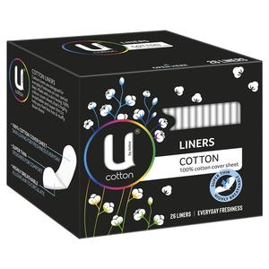 Feminine Hygiene: u by kotex cotton liner 26 pack