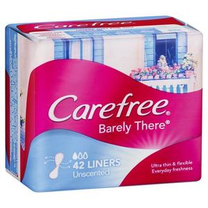 Feminine Hygiene: carefree barely there liners unscented 42 pack