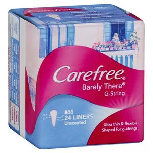 Feminine Hygiene: carefree barely there liners g-string unscented 24 pack