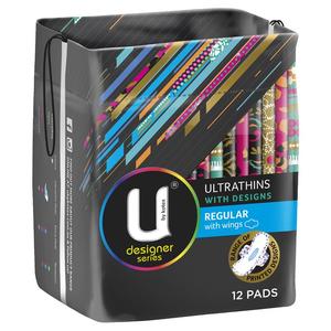 u by kotex pads ultrathins designs 12 regular wings