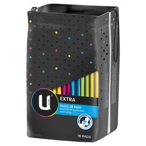 Feminine Hygiene: u by kotex regular wing maxi pads 16