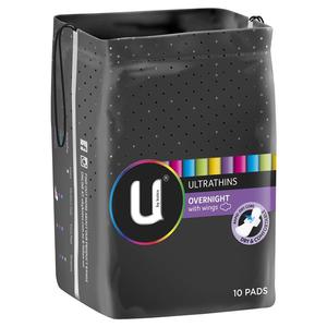 u by kotex ultrathin overnight wing pads 10
