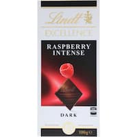 lindt excellence chocolate block intense raspberry 100g