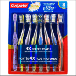 Clearance: Colgate 360 Floss Tip Toothbrush 8 pack