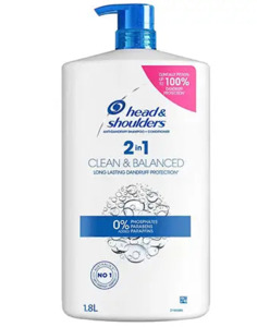 Clearance: Head & Shoulders clean & balanced 2 in 1 shampoo & conditioner 1.8L
