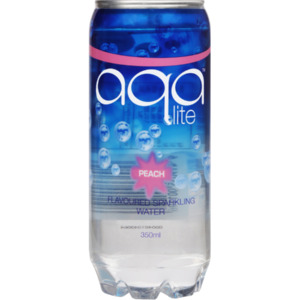 Aqa Lite Peach Flavoured Sparkling Water 350ml