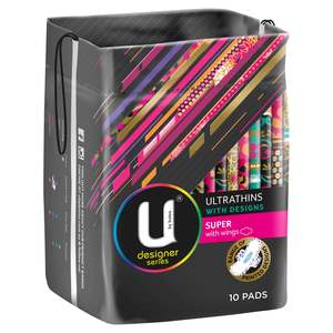 Feminine Hygiene: U by Kotex Super Designer Series Ultrathins With Wings 10 Pack