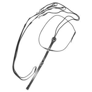 Acavallo Equestro Market Harbourough Reins w Leather & Rubber Martingale