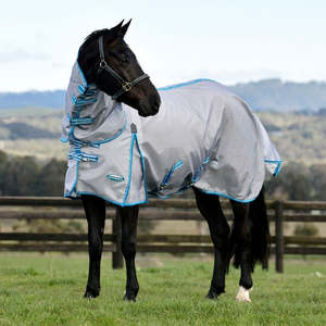 Weatherbeeta ComFiTec Hexi Shield Combo - Grey Cornflower Blue/Pink