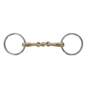 Platinum German Silver Loose Ring Snaffle Bit with Lozenge