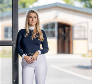 Horse Riding Clothing Show Apparel: LeMieux Olivia Long Sleeve Show Shirt - Navy