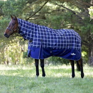 Mid Season Horse Rugs: Saxon Defiant 600D Combo -Lite - Navy Plaid Cover