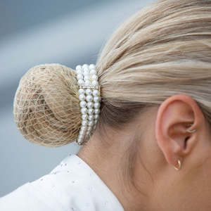 Gifts For Equestrians Socks Riding Gloves: Equetech Triple Pearl Bun Ring Scrunchie