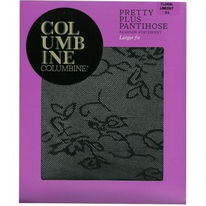 Plus Size Pantyhose & Tights - New Zealand Hosiery for Pantyhose & Tights: Columbine Pretty Plus Pantihose with Floral Pattern - NZ Hosiery
