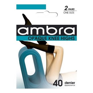 Below The Knee: Ambra Opaque Knee Highs 2 Pair Pack - NZ Hosiery
