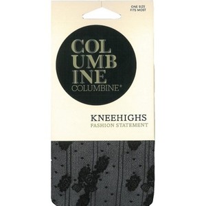 Below The Knee: Columbine Flower & Spot Patterned Knee Highs - NZ Hosiery