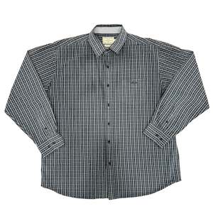 Mens Clothing: Charcoal Check Shirt - Size 2XL