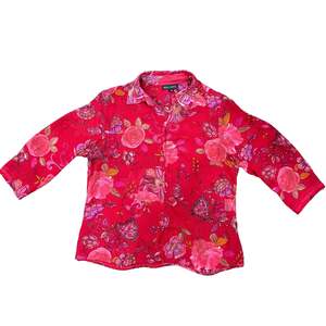 Red Floral Blouse - Size 10