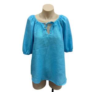 Blue Linen Top - Size 8