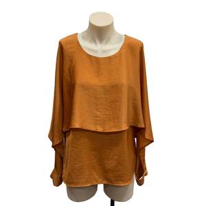 Tops: Orange Blouse - Size 8