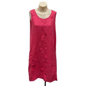 Womens Clothing: Pink Linen Dress - Size 10