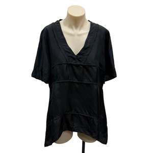 Black Silk Top - Size L