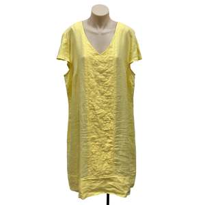 Yellow Linen Dress - Size 18