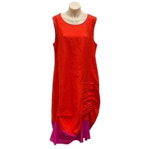 Orange Linen Dress - Size 14