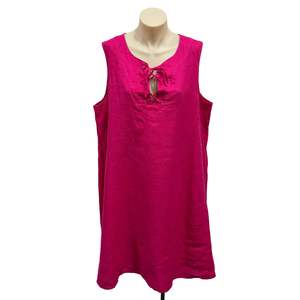 Pink Linen Dress - Size 18