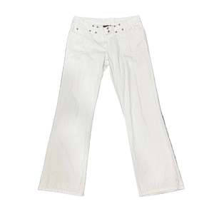 Rewind Collection: Low Waist White Jeans - Size 14