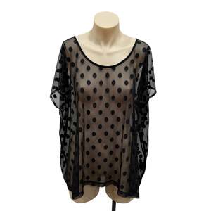Tops: Spotty Mesh Top - Size 10