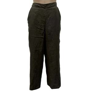 Womens Clothing: Green Linen Trousers- Size 10