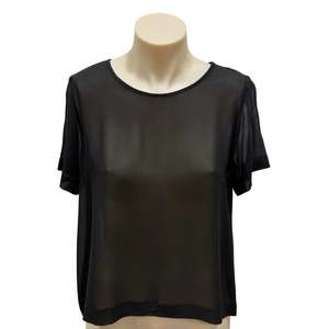 Womens Clothing: Sheer Black Tee - Size 8