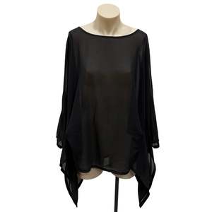 Womens Clothing: Sheer Black Top - OSFM