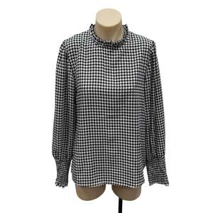Tops: Houndstooth Long Sleeve - Size 10