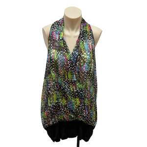 Tops: Colourful Halter Top - Size M
