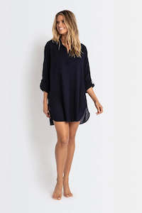 Shirts: Basix Button Through Shirt Ink