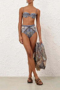 Bandeau: Wanderlust Scallop Balconette High Waist Pant Set
