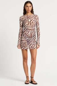 Bond Eye: Gisele 2.0 Mini Dress Zebra Mesh