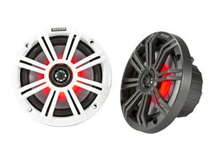 KICKER KM 6.5″ 195W Pair 4 Ohm Coaxial LED Marine Speakers