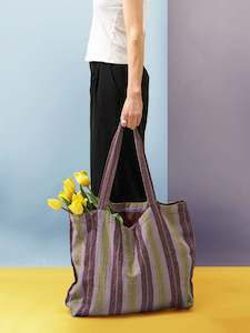 Bags: Citta Biarritz Striped Market Bag | Purple Multi