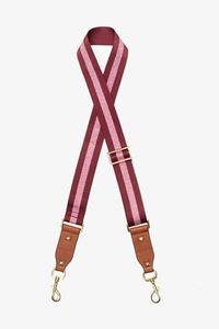 Bags: Antler Bag Strap | Merlot & Pink Stripe