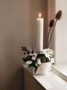 Candles: Broste Christmas Eco Calendar Candle | Pure White