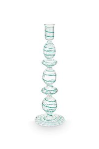 Candles: Crave Glass Candle Holder Blue Swirl | 28cm