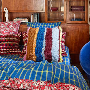 Bedding: Sage X Clare Henri Shag Cushion | Mahogany | Feather Insert