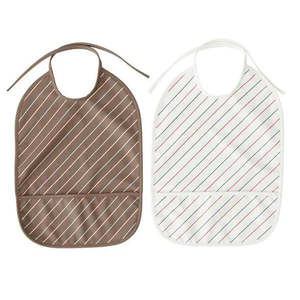 Children Eat Drink: Bib Striped Pack of 2 | Mellow Choko