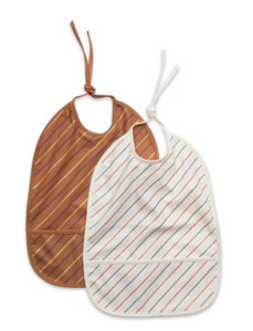 Bib Striped Pack of 2 | Mellow Caramel