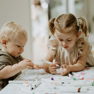 Colour Me Kids Washable Reusable Colouring Tablecloth | Alphabet Animals