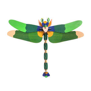 Studio Roof Wall Art | Butterflies (A4) Green Dragonfly