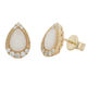 Pear African Opal and Diamond Earrings